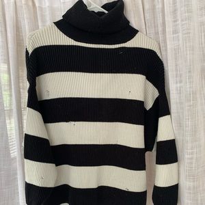 Zara black and white striped sweater